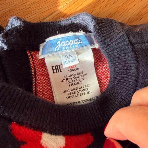 Jacadi Navy and Red Floral Sweater - Picture 3 of 4